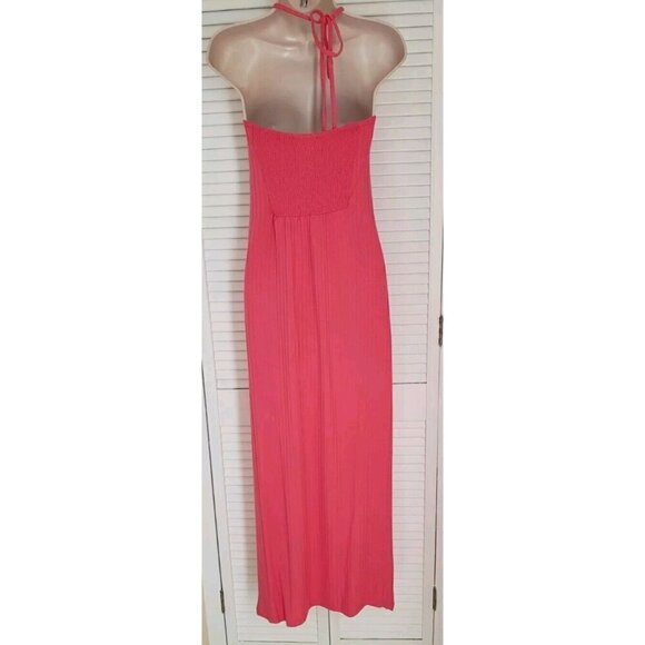NWT $ 99  1.STATE CENTER RUCHED HALTER KNIT JUNEBERRY MIDI DRESS SZ MEDIUM - Picture 7 of 10